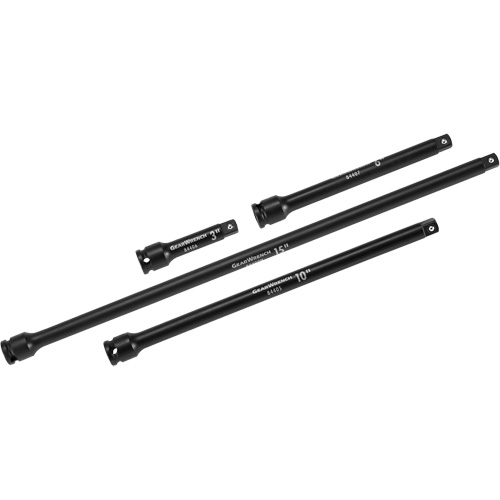 Drive Impact Extension Set, 3/8" Drive, Manganese Phosphate Finish, 4 Pcs