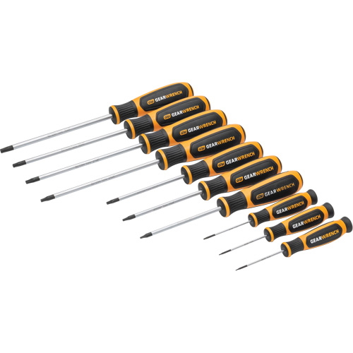 Torx Dual Material Screwdriver Set in Foam Storage Tray, 10 Pcs.