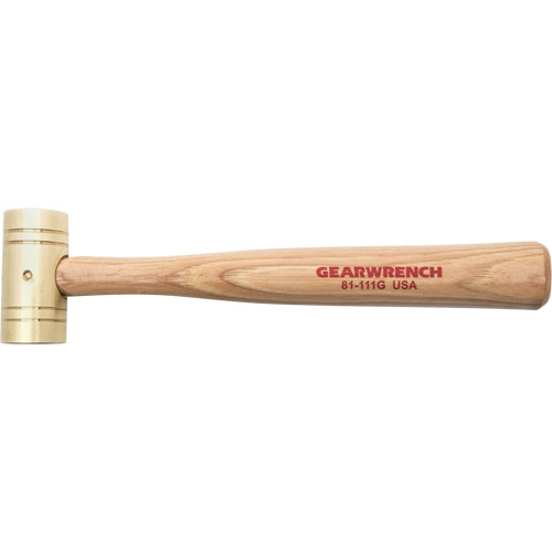 Brass Hammer with Hickory Handle, 1 lbs Head Weight, 11" L