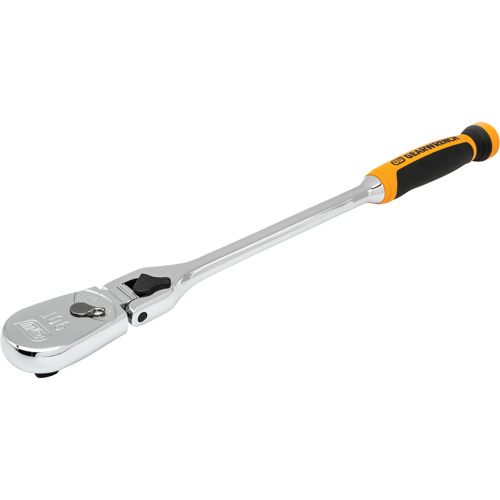 90-Tooth Dual Material Locking Flex Head Teardrop Ratchet