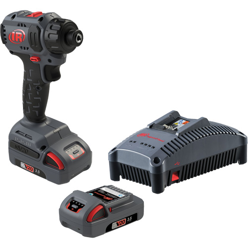 Cordless Compact Screwdriver Kit, 1/4", 37 ft-lbs Max. Torque, 20 V, Lithium-Ion