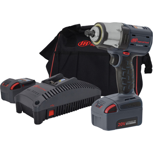 Compact High Torque Cordless Impact Wrench Kit, 20 V, 3/8" Socket