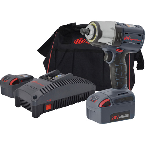 Compact High Torque Cordless Impact Wrench Kit, 20 V, 1/2" Socket