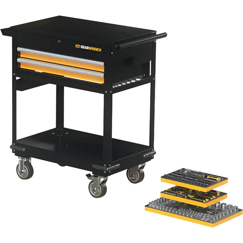 Mechanics Tool Set in Modular Foam Trays with Storage Unit, 194 Pieces