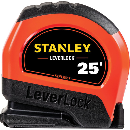 High-Visibility LEVERLOCK Tape Measure, 25', Imperial Graduations
