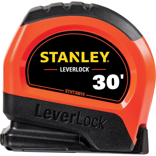 High-Visibility LEVERLOCK Tape Measure, 30', Imperial Graduations