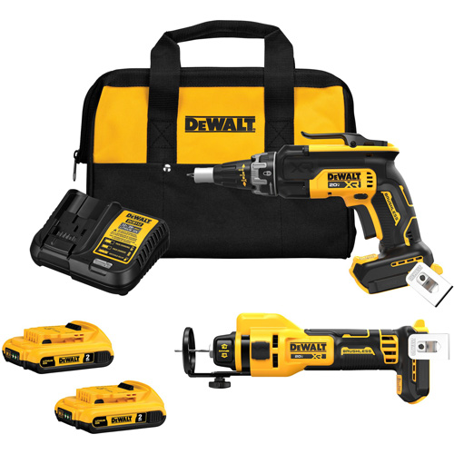XR Brushless Drywall Screwgun & Cut-Out Tool Combo Kit, Lithium-Ion, 20 V