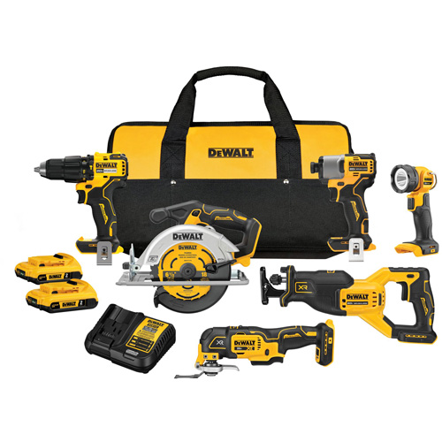 V20 Brushless Motor 6-Tool Combo Kit, Lithium-Ion, 20 V
