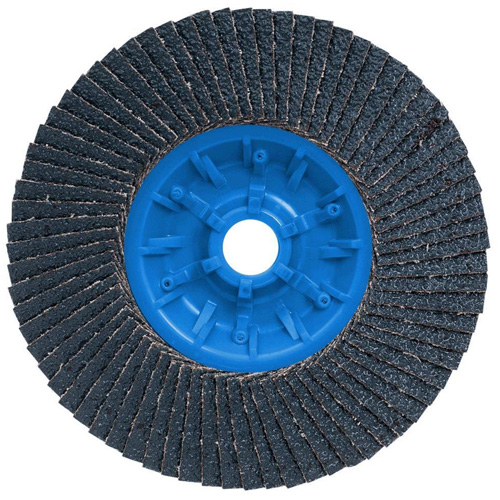 POWERBLEND TRM QC Flap Disc, 5" x 5/8"-11, Type 27, Z40 Grit, Zirconia Alumina