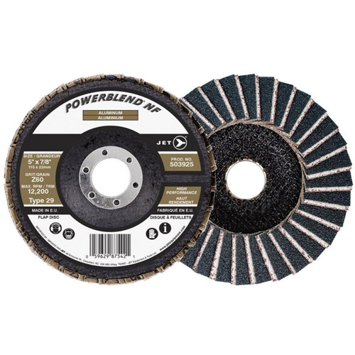 POWERBLEND NF Flap Disc, 5" x 7/8", Type 29, Z60 Grit, Zirconia Alumina