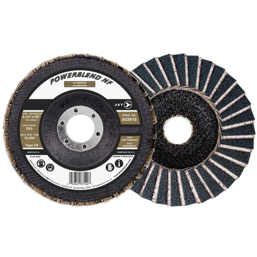 POWERBLEND NF Flap Disc, 4-1/2" x 7/8", Type 29, Z60 Grit, Zirconia Alumina