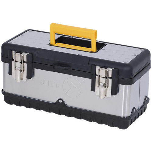 JPSTB-15 Stainless Steel Hand Tool Box, 6-1/4" D x 15" W x 7" H, Black/Silver