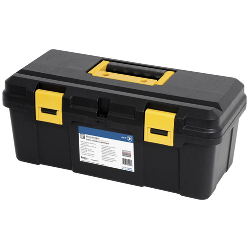 JPTB-19 Plastic Hand Tool Box, 19" W x 9" D x 8" H, Black