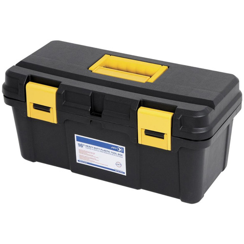 JPTB-16 Plastic Hand Tool Box, 16" W x 8" D x 7-1/2" H, Black