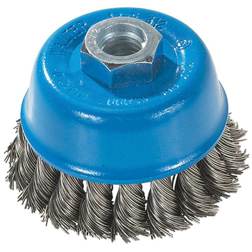 Knot-Twisted Wire Cup Brush, 3" Dia. x M14 Arbor