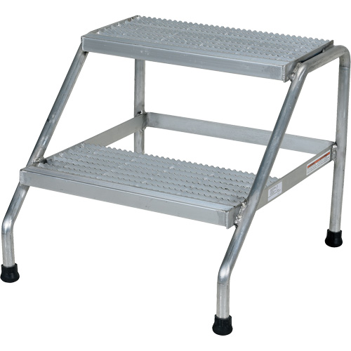 Aluminum Step Stand, 2 Step(s), 22-13/16" W x 24-9/16" L x 20" H, 500 lbs. Capacity - Step Stand - VD457