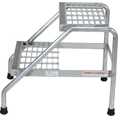 Aluminum Step Stand, 2 Step(s), 22-13/16" W x 24-9/16" L x 20" H, 500 lbs. Capacity - Step Stand - VD457