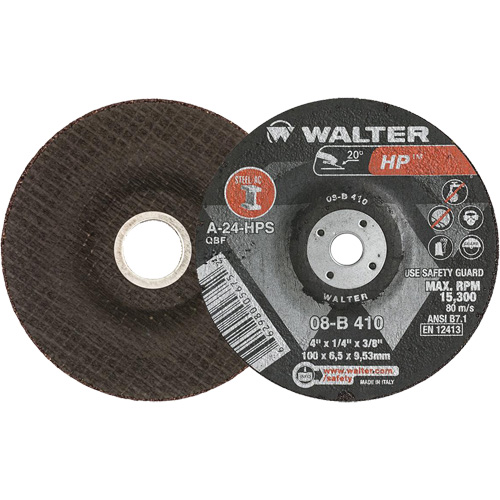 HP™ Depressed Centre Grinding Wheel, 4" x 1/4", 3/8" Arbor, Type 27
