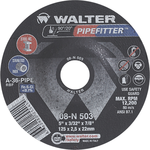 PIPEFITTER™ Grinding Wheel, 5" x 3/32", 7/8" Arbor, Type 27