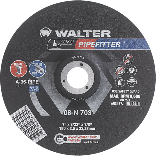PIPEFITTER™ Grinding Wheel, 7" x 3/32", 7/8" Arbor, Type 27