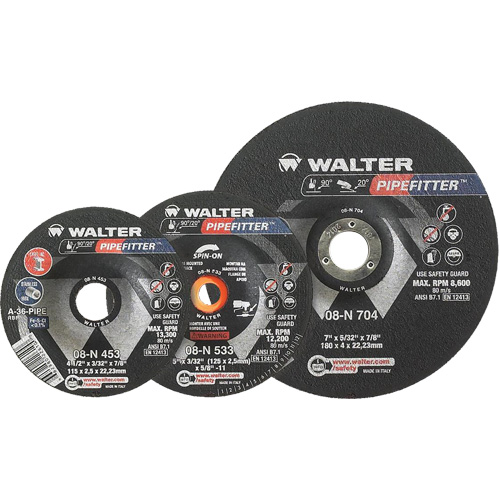 Pipe Fitter™ Depressed Centre Grinding Wheels, 7" x 5/32", 7/8" Arbor, Type 27