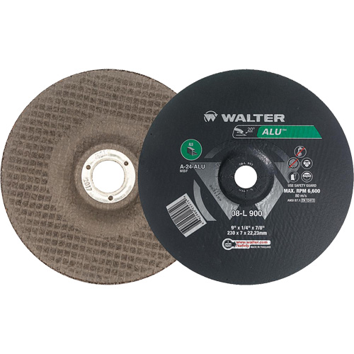 Aluminium Depressed Centre Grinding Wheels, 9" x 1/4", 7/8" Arbor, Type 27