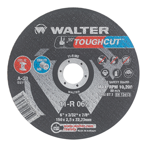 Toughcut™ Reinforced Cut-Off Wheel, 6" x 3/32", 7/8" Arbor, Type 1, Aluminum Oxide, 10200 RPM