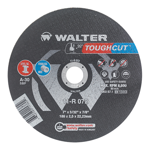 Toughcut™ Reinforced Cut-Off Wheel, 7" x 3/32", 7/8" Arbor, Type 1, Aluminum Oxide, 8600 RPM