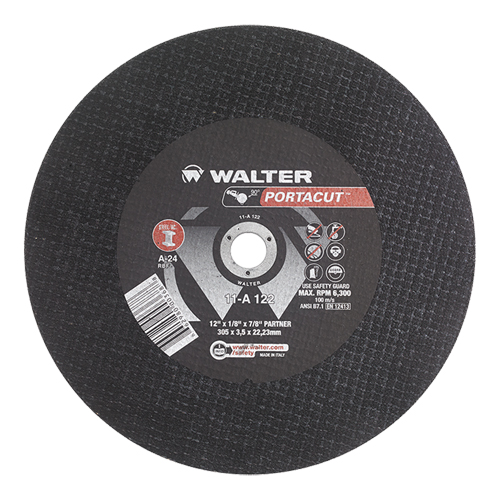 Portacut™ High Speed Cut-Off Wheel, 12" x 1/8", 7/8" Arbor, Type 1, Aluminum Oxide, 6300 RPM