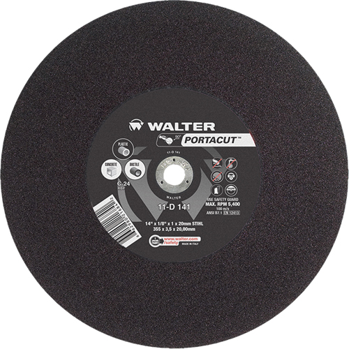 Portacut™ High Speed Cut-Off Wheel, 14" x 1/8", 3/4" Arbor, Type 1, Silicon Carbide, 5400 RPM