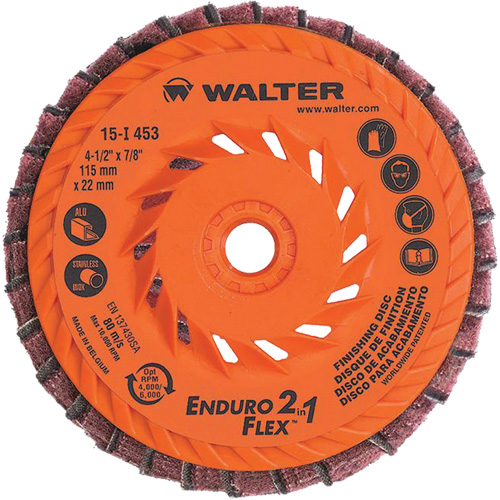 Enduro-Flex 2-in-1™ Flap Disc, 4-1/2" x 5/8"-11, 80 Grit, Ceramic
