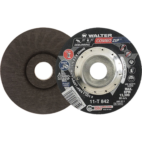Right Angle Grinder Reinforced Cut-Off Wheels - Combo Zip™, 4-1/2" x 5/64", 7/8" Arbor, Type 27