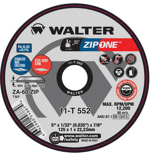 Zip One™ Cut-Off Wheel, 4-1/2" x 1/32", 7/8" Arbor, Type 1