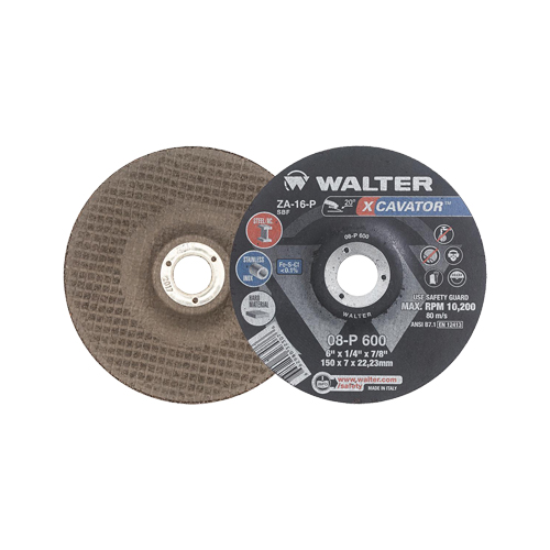 XCAVATOR™ Grinding Wheel, 6" x 1/4", 7/8" Arbor, Zirconium, Type 27
