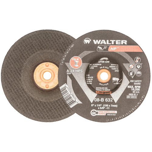 HP™ Grinding and Cutting Wheel, 6" x 1/8", 5/8"-11 Arbor, Aluminum Oxide, Type 27