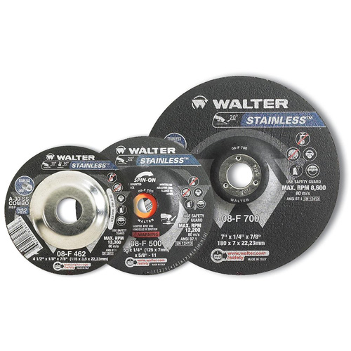 STAINLESS™ Grinding and Cutting Wheel, 4-1/2" x 1/4", 5/8"-11 Arbor, Type 28S, Aluminum Oxide, 13300 RPM