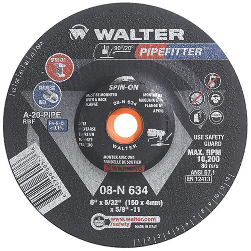 PIPEFITTER™ Grinding Wheel, 6" x 5/32", Aluminum Oxide, Type 27
