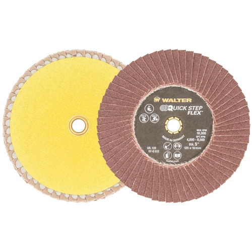 QUICK-STEP™ FLEX Flap Disc, 5" x Type 29, 120 Grit, Aluminum Oxide