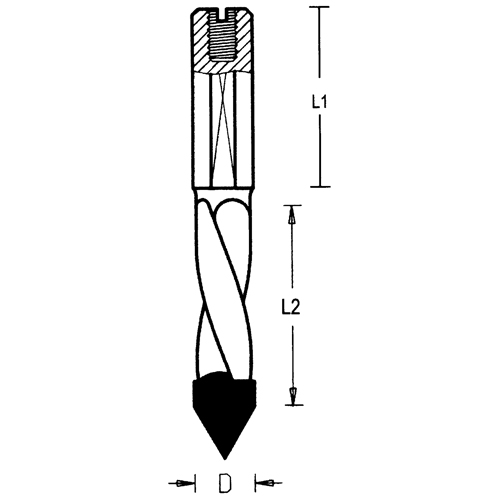 Through-Hole Carbide Tipped Drill, 5 mm Diameter