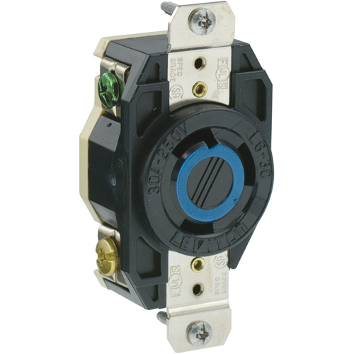 Single Flush 2-Pole 3-Wire Grounding Receptacle