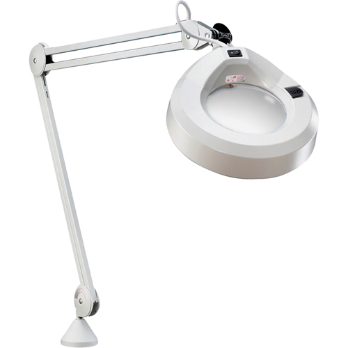 Luxo Magnification Lamps, 3 Diopter, Fluorescent Light, 45" Arm, Grey
