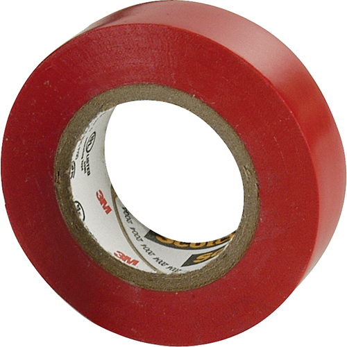 Scotch® 35 Colour Coded Tape, 19 mm (3/4") x 20.1 m (66'), Red, 7 mils