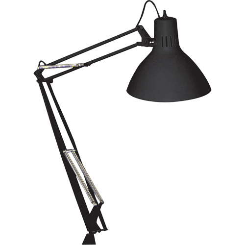 Classic Task Light, 60 W, Incandescent, 45" Neck, Black