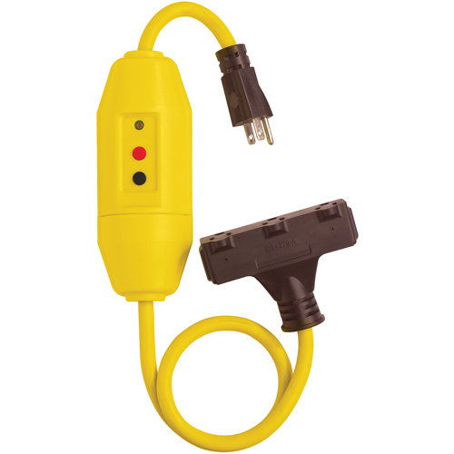GFCI Protected Tri-Cords, 120 V, 15 A, 2' Cord