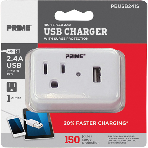 Prime® USB Charger with Surge Protector