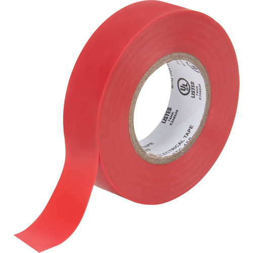 Electrical Tape, 19 mm (3/4") x 18 M (60'), Red, 7 mils - Electrical Tapes - XH383