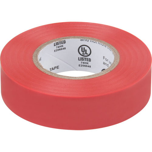 Electrical Tape, 19 mm (3/4") x 18 M (60'), Red, 7 mils - Electrical Tapes - XH383