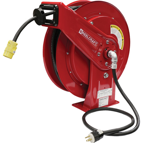70000 Power Cord Reel, 100', SEOOW, 12 Gauge, 15 A