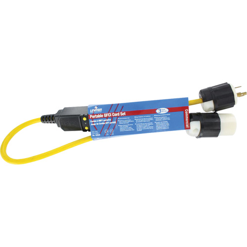 Inline GCFI Extension Cord & Connector, 120 V, 20 Amps, 3' Cord