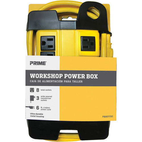 Workshop Power Box, 8 Outlet(s), 6', 15 Amps, 1875 W, 125 V